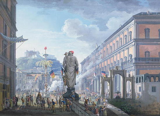 The Palazzo Reale, at the Moment When the Tree of Liberty was Cut Down and the Troops en masse were à Saviero Xavier della Gatta