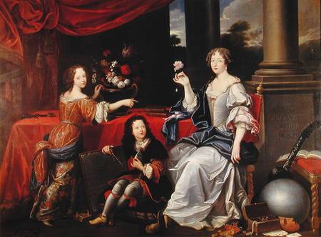Francois Louise de La Baume de Blanc (1644-1710) Duchess de La Valliere, with her Two Children, Fran à Schmitz