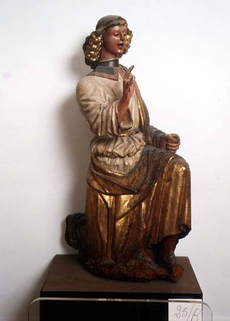 Figure of the angel Gabriel from an Annunciation, Italian à École des Abruzzes