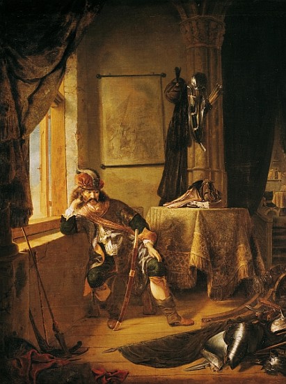A Warrior in Thought à (école de) Rembrandt Harmensz. van Rijn