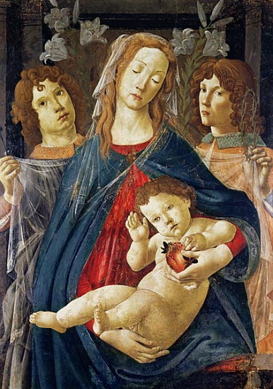 Virgin of the Pomegranate à (école de) Sandro Botticelli