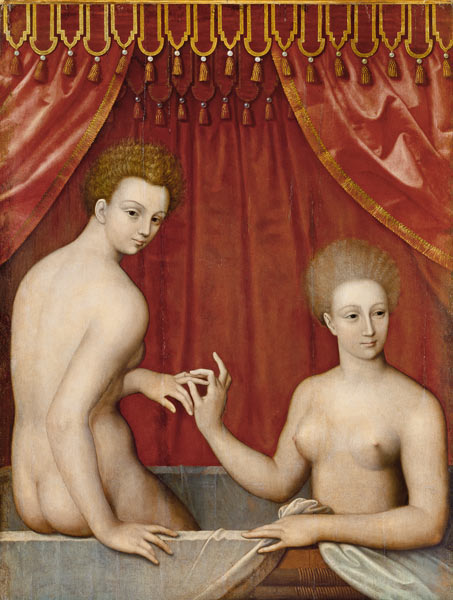 Zwei Damen im Bad. à Ecole de Fontainebleau