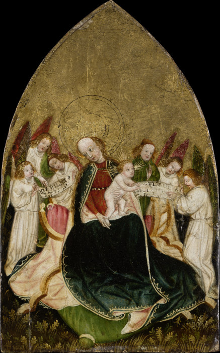 Virgin with Child Enthroned, Surrounded by Angels à Maître souabe ou du Haut-Rhin vers 1430