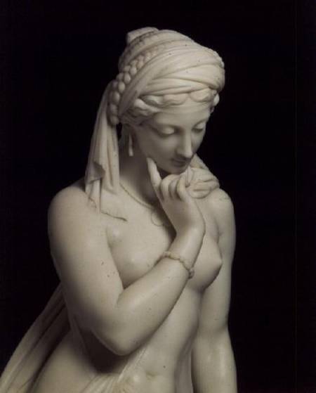 `Greek Slave Girl', marble sculpture à Scipio Tadolini