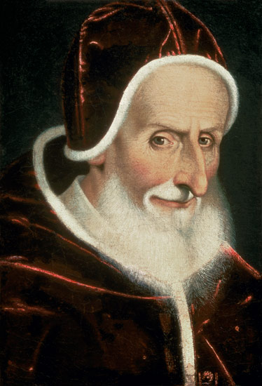 Portrait of Pope Pius V (Michele Ghislieri) (1504-72) 1576-80 (panel) à Scipione Pulzone