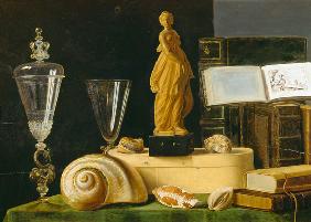 Still Life with a Statuette and Shells