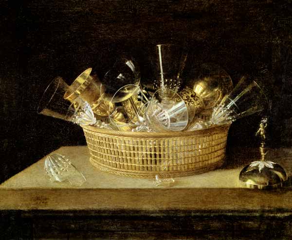 Still Life with a Basket of Glasses à Sebastian Stosskopf