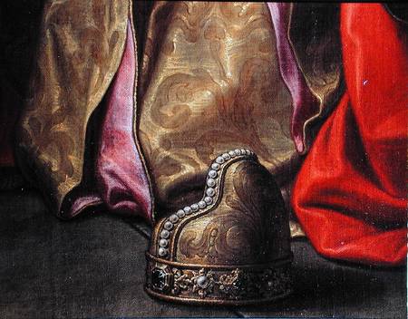 Cornu hat, detail from Venice on her Knees in front of the Virgin à Sebastiano Bombelli