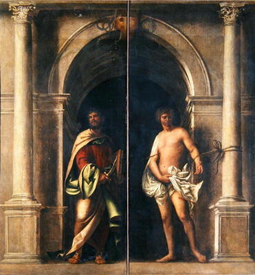 Saints Bartholomew and Sebastian, c.1508-09 (oil on canvas) à Sebastiano del Piombo