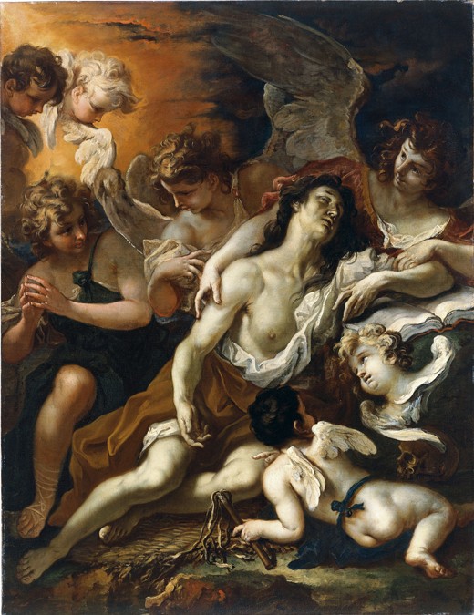 Saint Mary Magdalen surrounded by angels à Sebastiano Ricci