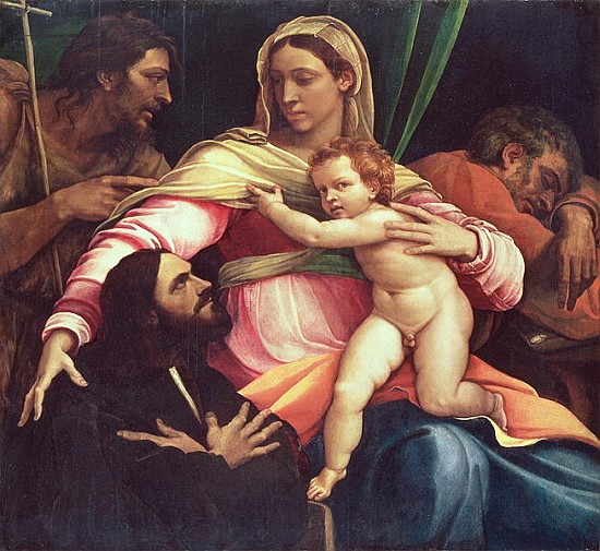 Madonna and Child with SS. Joseph and John the Baptist and a Donor à Sebastiano del (S. Luciani) Piombo