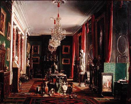 Interior of the Office of Alfred Emilien (1811-92) Count of Nieuwerkerke, Director General of the Im à Sebastien-Charles Giraud