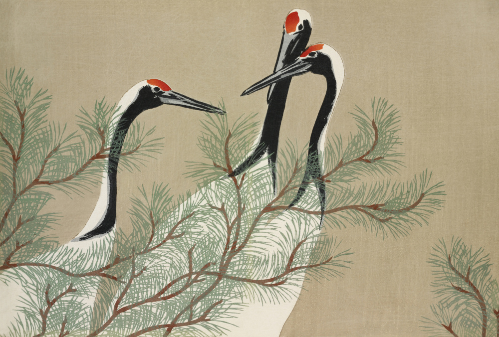 Cranes From Momoyogusa à Kamisaka Sekka