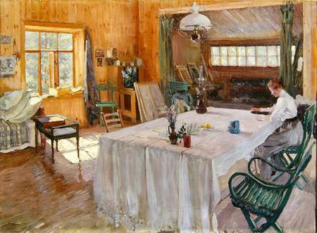In the House of the Artist Konstantin Korovin (1861-1939) à Sergei Arsenevich Vinogradov