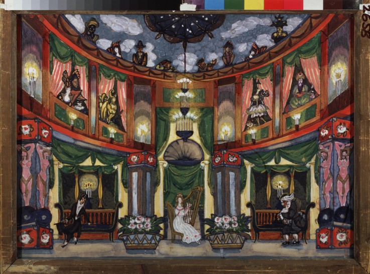 Stage design for the opera Tales of Hoffmann by J. Offenbach à Sergei Jurijewitsch Sudeikin