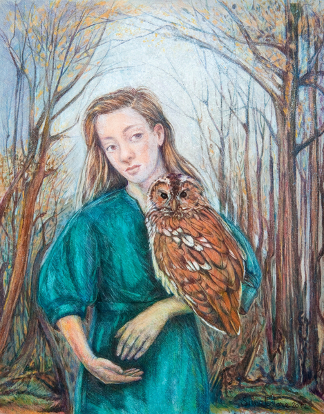 Girl with Owl à Silvia  Pastore