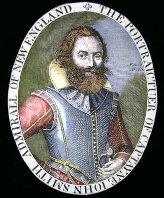 Captain John Smith (1580-1631) (coloured engraving) à Simon de Passe