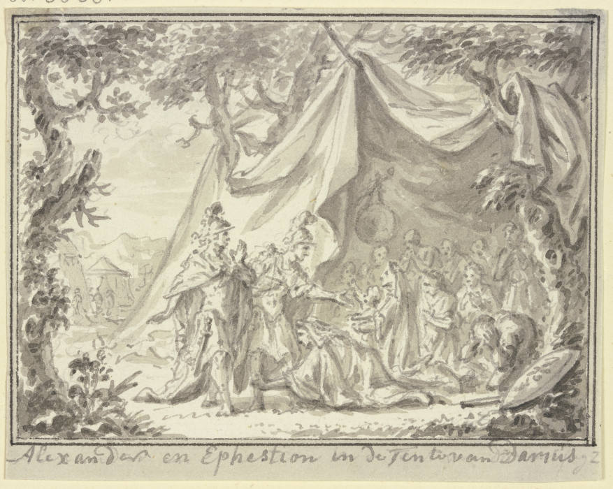 Alexander und Hephaistion am Zelt der Sisygambis à Simon Fokke