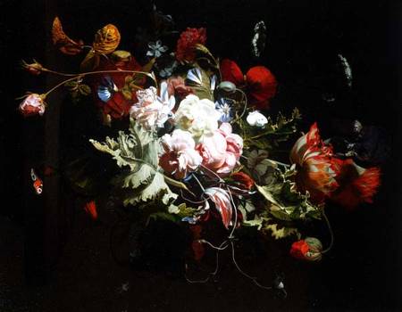 Still Life of Flowers on a Ledge à Simon Peeterz Verelst