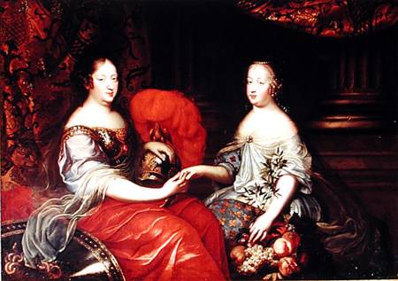 Portrait of Anne of Austria (1601-66) and her Niece and Step-daughter Marie-Therese of Austria (1638 à Simon Renard de Saint-Andre