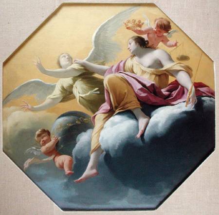 Justice, from a series of the Four Cardinal Virtues on the ceiling of the Queen's bedroom at Saint-G à Simon Vouet