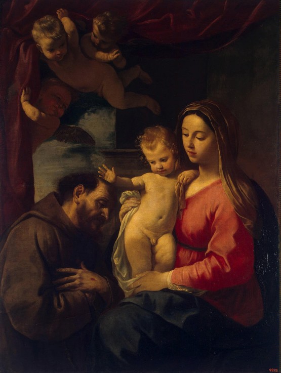 Madonna with the Child and Saint Francis of Assisi à Simone Cantarini