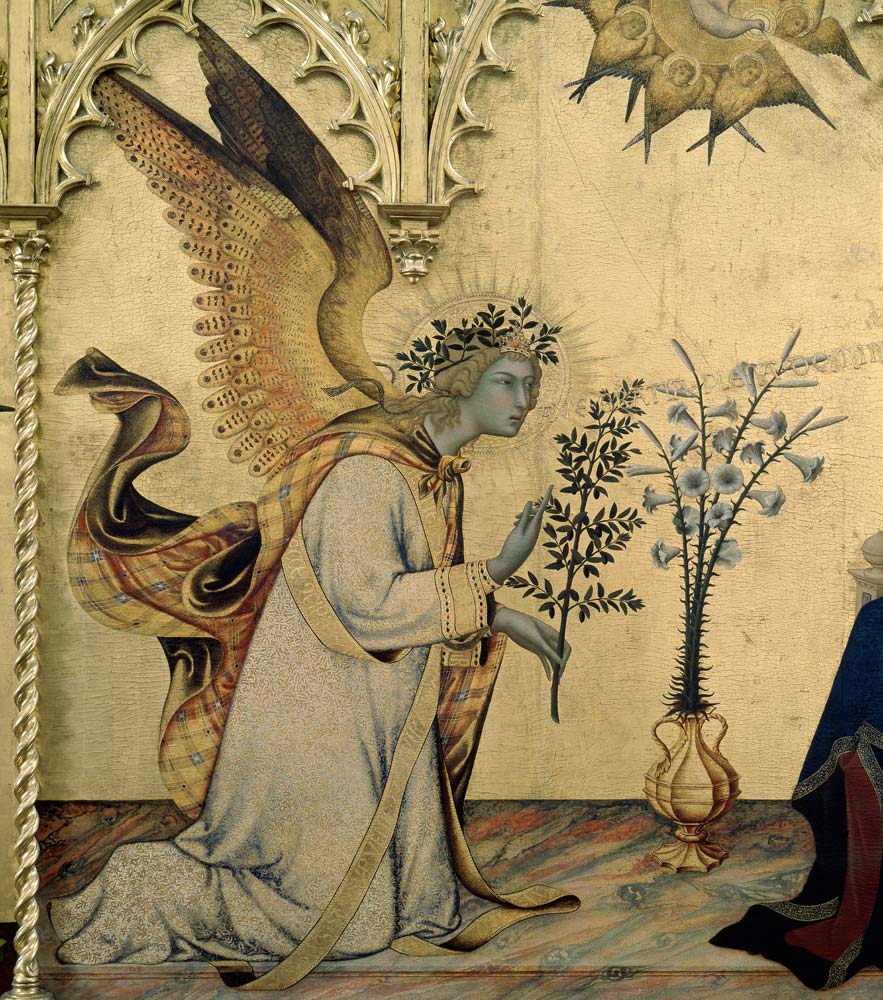 Simone Martini, Annunciation, Angel à Simone Martini