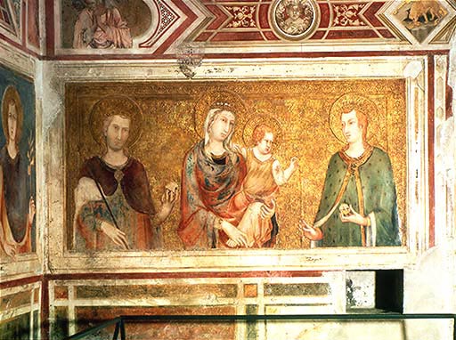 Madonna mit Kind und zwei Heiligen (aus dem Hause Anjou?) à Simone Martini