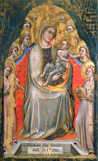 Madonna and Child Enthroned with Angels à Simone dei Crocifissi