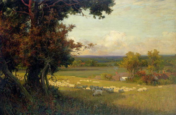 The Golden Valley (oil on canvas) à Sir Alfred East
