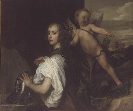 A Lady as Erminia, Attended by Cupid à Sir Anthonis van Dyck