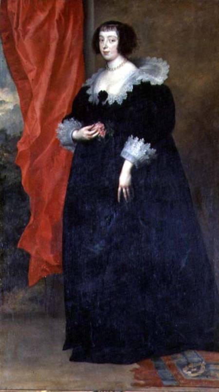 Portrait of Margherita of Lorena, Duchess of Orleans (1615-72) wife of Gaston of Orleans and sister- à Sir Anthonis van Dyck