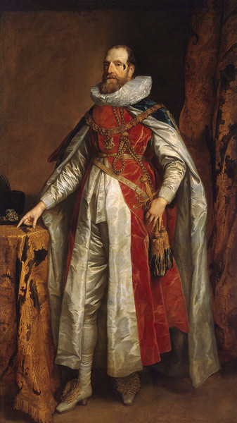 Portrait of Henry Danvers, 1st Earl of Danby (1573-1644), in robes as Knight of the Garter à Sir Anthonis van Dyck