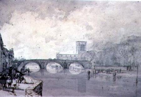 The Abbey and Nungate Bridge, Haddington, East Lothian à Sir Augustus Wall Callcott