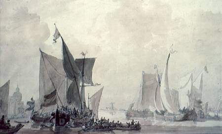 Sea Piece with Dutch shipping à Sir Augustus Wall Callcott