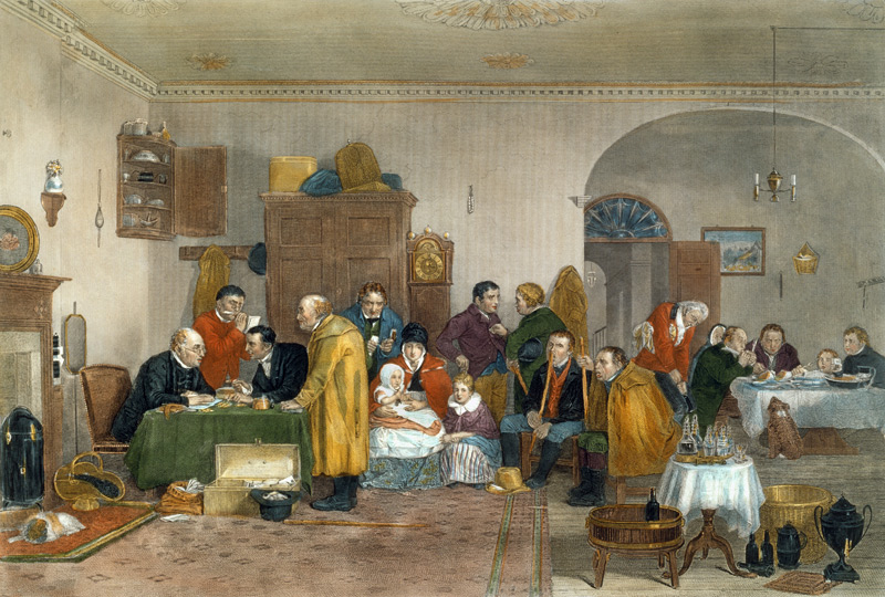 Rent Day, engraved by Abraham Raimbach (1784-1868) à Sir David Wilkie