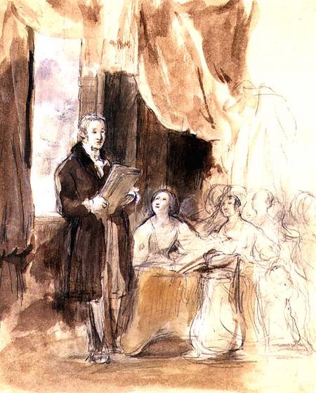 Sir Robert Peel Reading to Queen Victoria à Sir David Wilkie