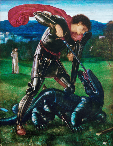 Der heilige Georg tötet den Drachen à Sir Edward Burne-Jones