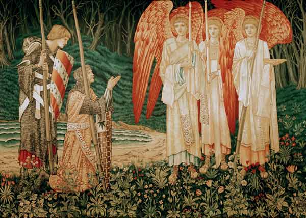 Attaining the Holy Grail , Tapestry à Sir Edward Burne-Jones