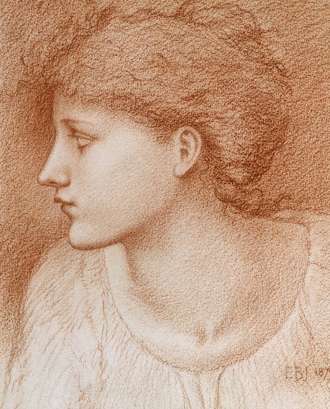 Study of Girls Head à Sir Edward Burne-Jones