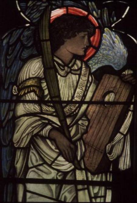 Angel with a Lyre, from the St. Cecilia Window, Christ Church, Oxford à Sir Edward Burne-Jones