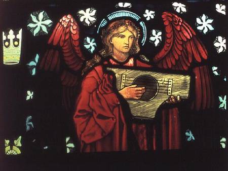 Detail of the Angel Musician, made by William Morris and Co. à Sir Edward Burne-Jones