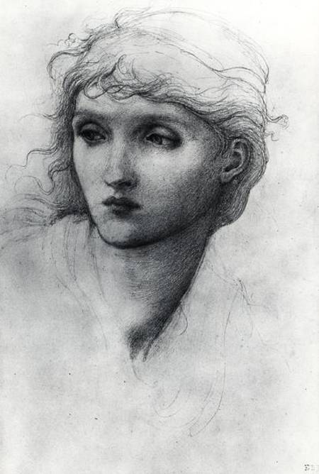 Study of a Girl's Head à Sir Edward Burne-Jones