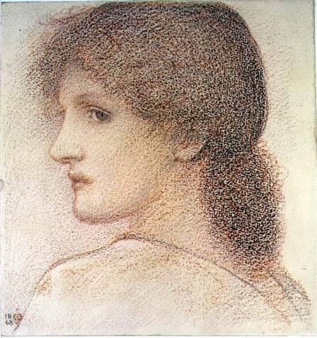 A Study of a Woman's Head, Turned to the Left à Sir Edward Burne-Jones