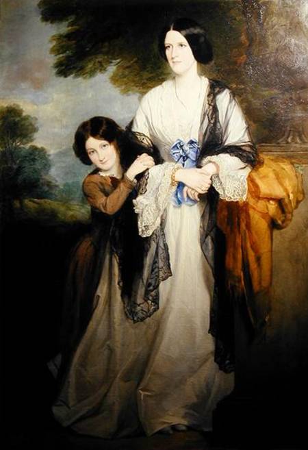 Juliana, Countess of Leicester with her eldest child Lady Julia Coke à Sir Francis Grant