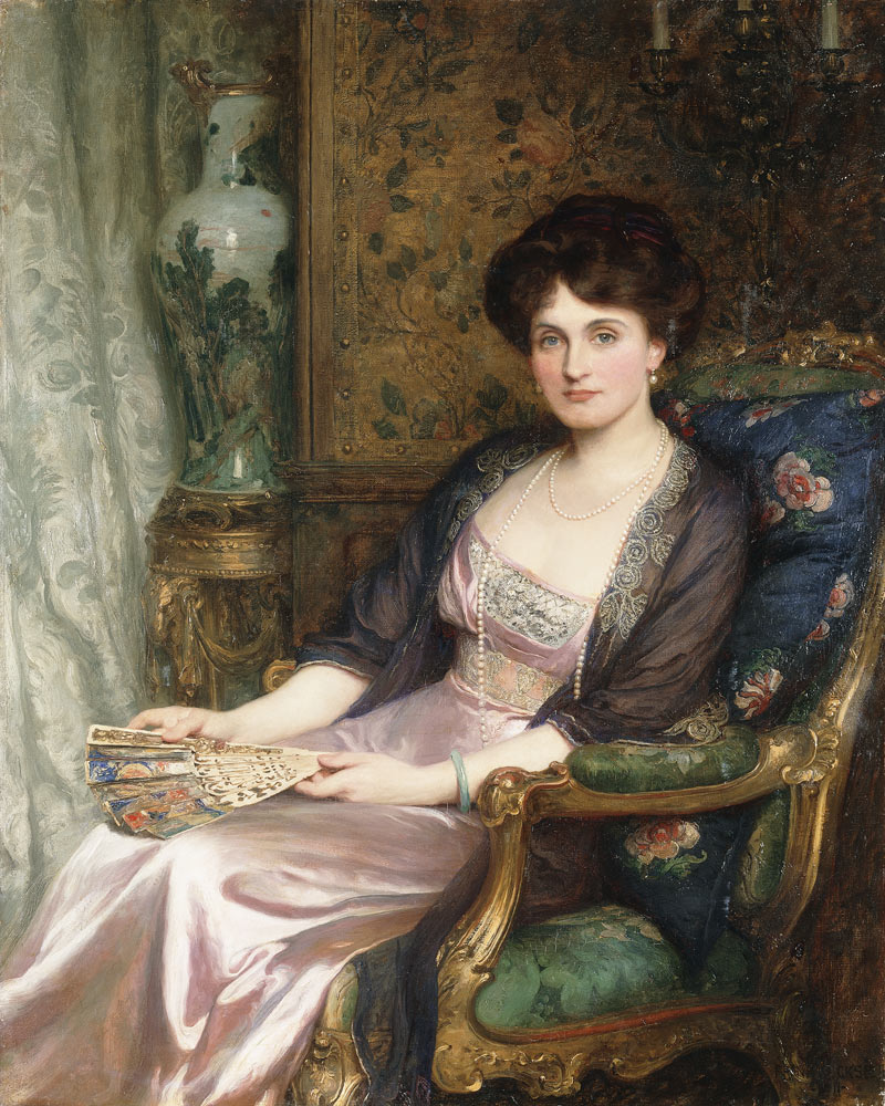 Portrait einer Dame, wohl die Frau des Künstlers à Sir Frank Dicksee