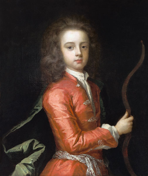 Portrait of a boy, said to be the Duke of Gloucester, holding a bow à Sir Godfrey Kneller