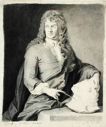 Portrait of Grinling Gibbons (1648-1721) à Sir Godfrey Kneller