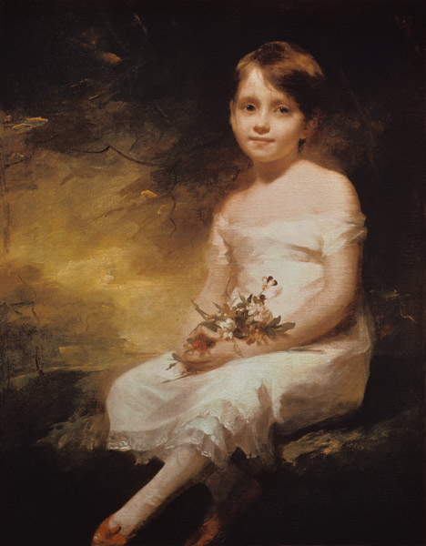 Little Girl with Flowers or Innocence, Portrait of Nancy Graham à Sir Henry Raeburn