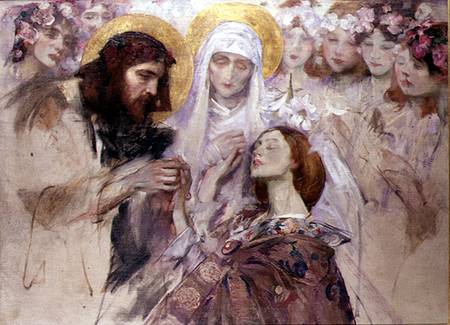 Christ Blessing a Young Woman à Sir James Jebusa Shannon